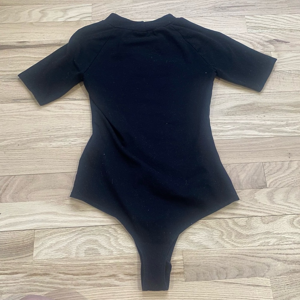 Black Mock Neck Bodysuit